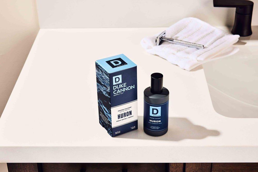 Duke Cannon Proper Cologne Huron open water scent scene conveys mornings