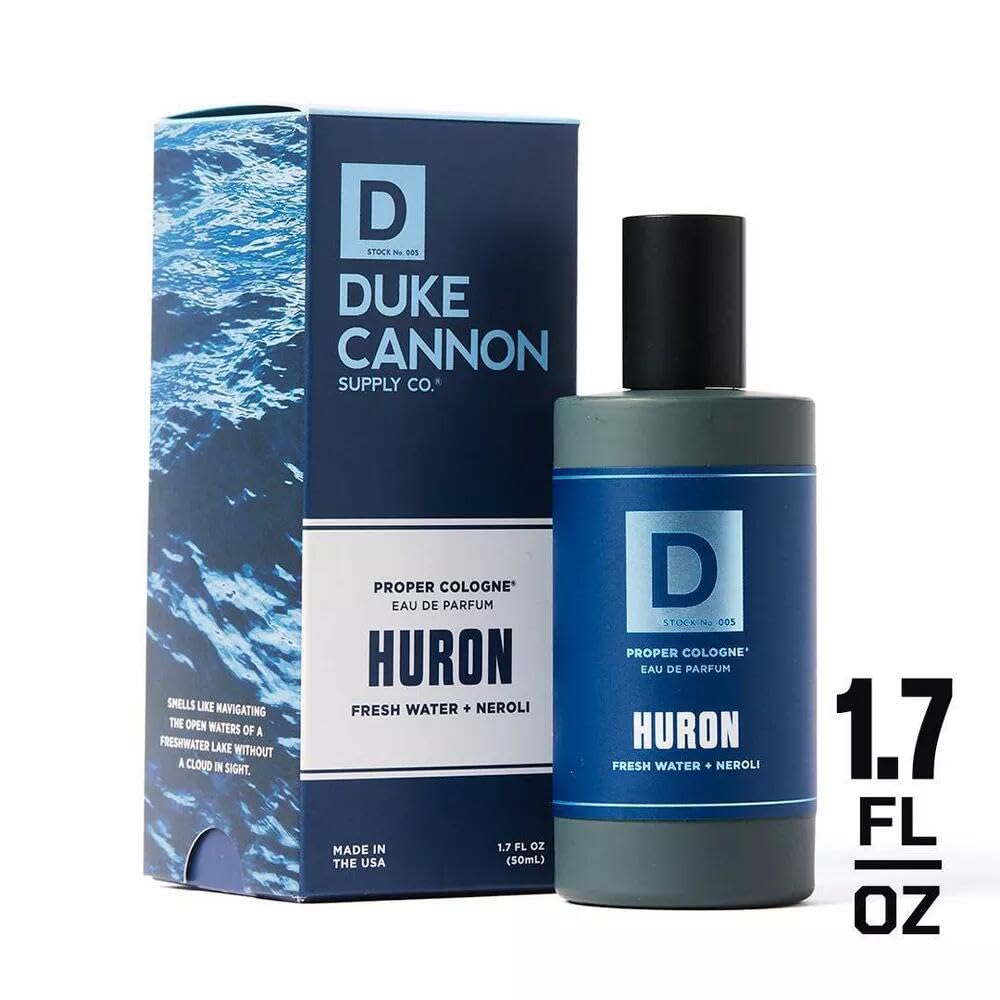 Duke Cannon Proper Cologne Huron waterfront scene evokes open-water adventure vibes