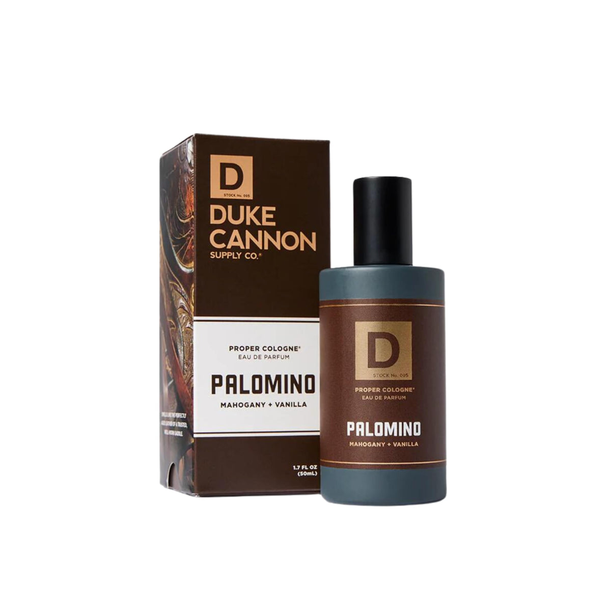 Duke Cannon Proper Cologne Palomino bottle front for everyday, understated luxury.