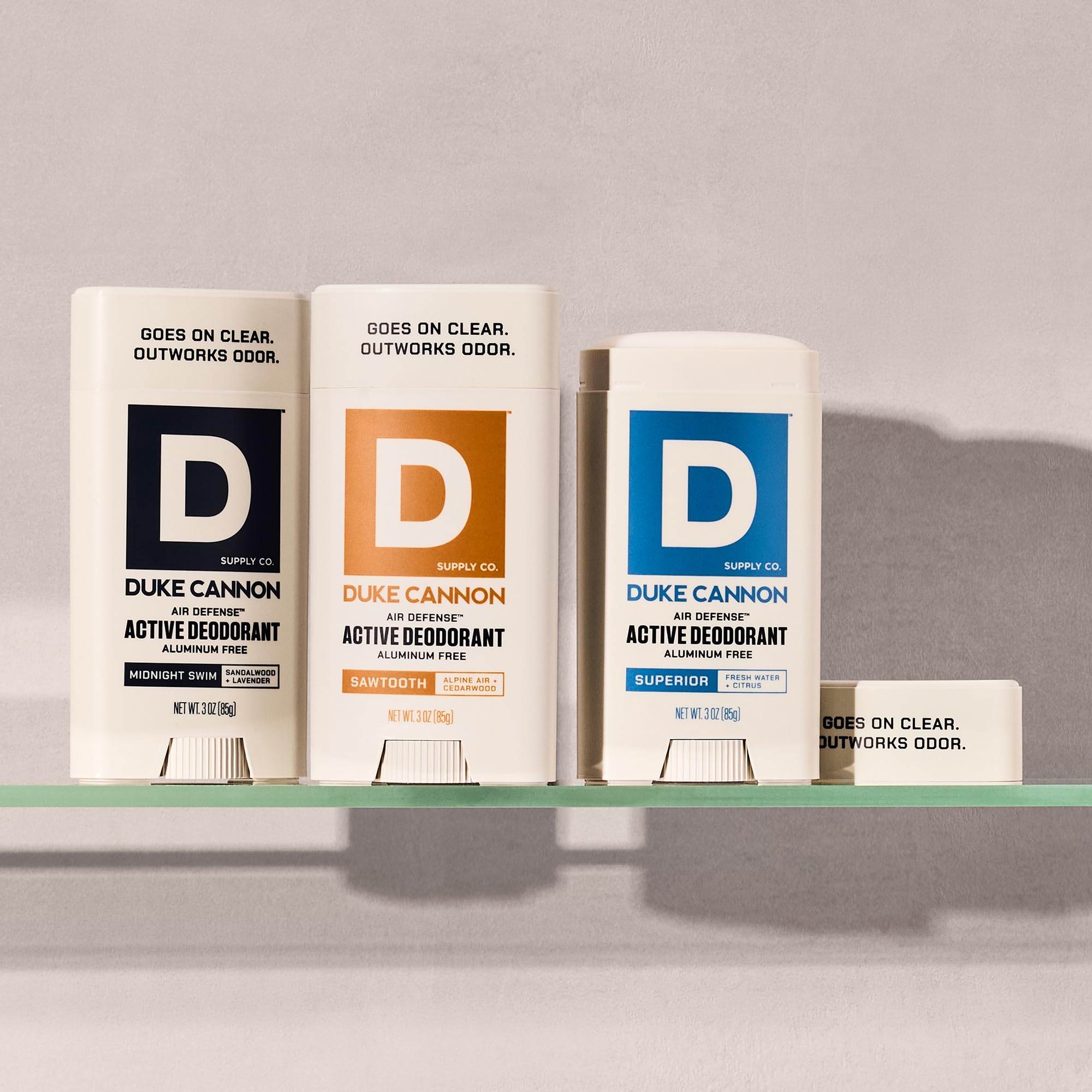 Duke Cannon sandalwood-lavender scent profile enhances daily routine.