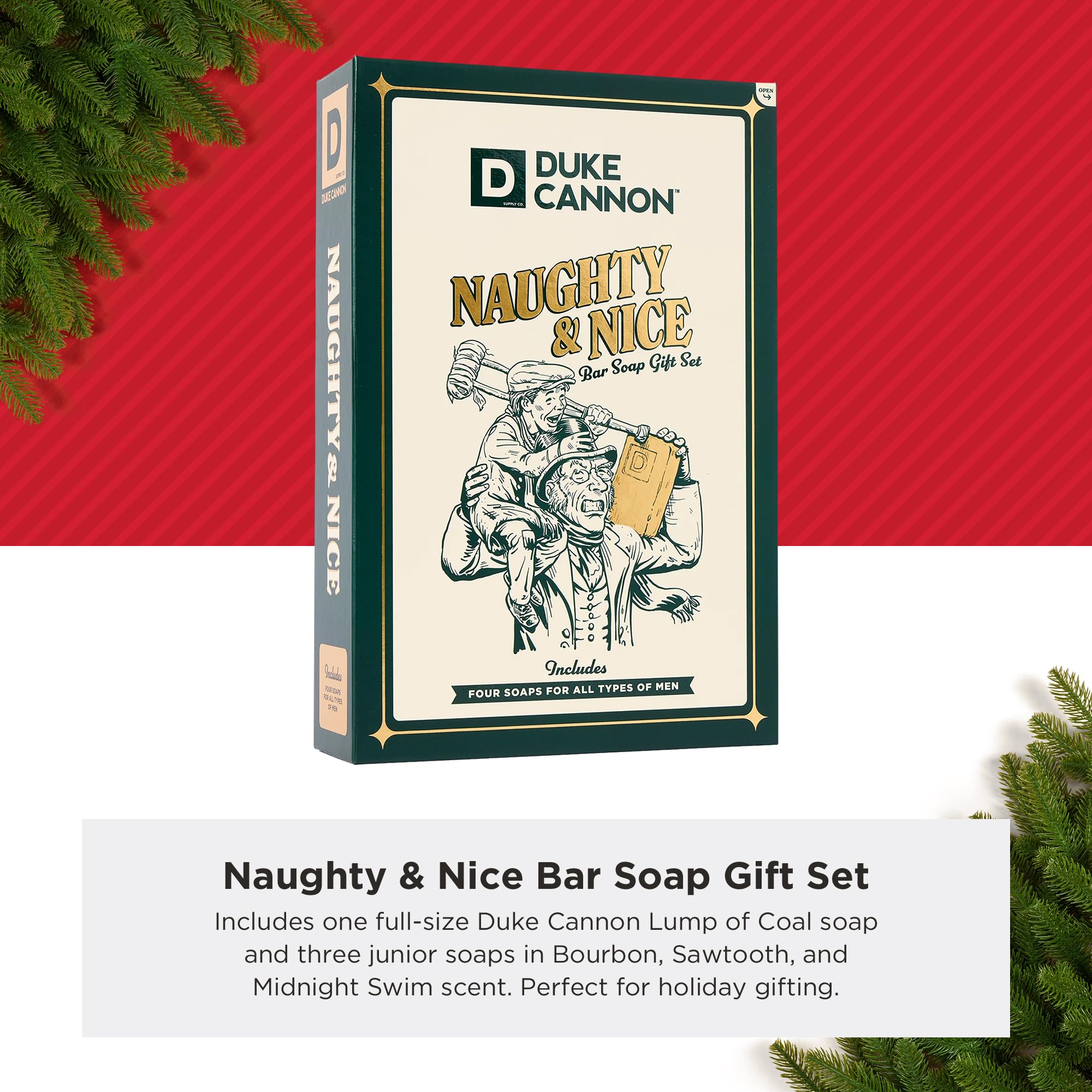 Duke Cannon Sawtooth bar image highlighting fresh, invigorating scent for workouts.