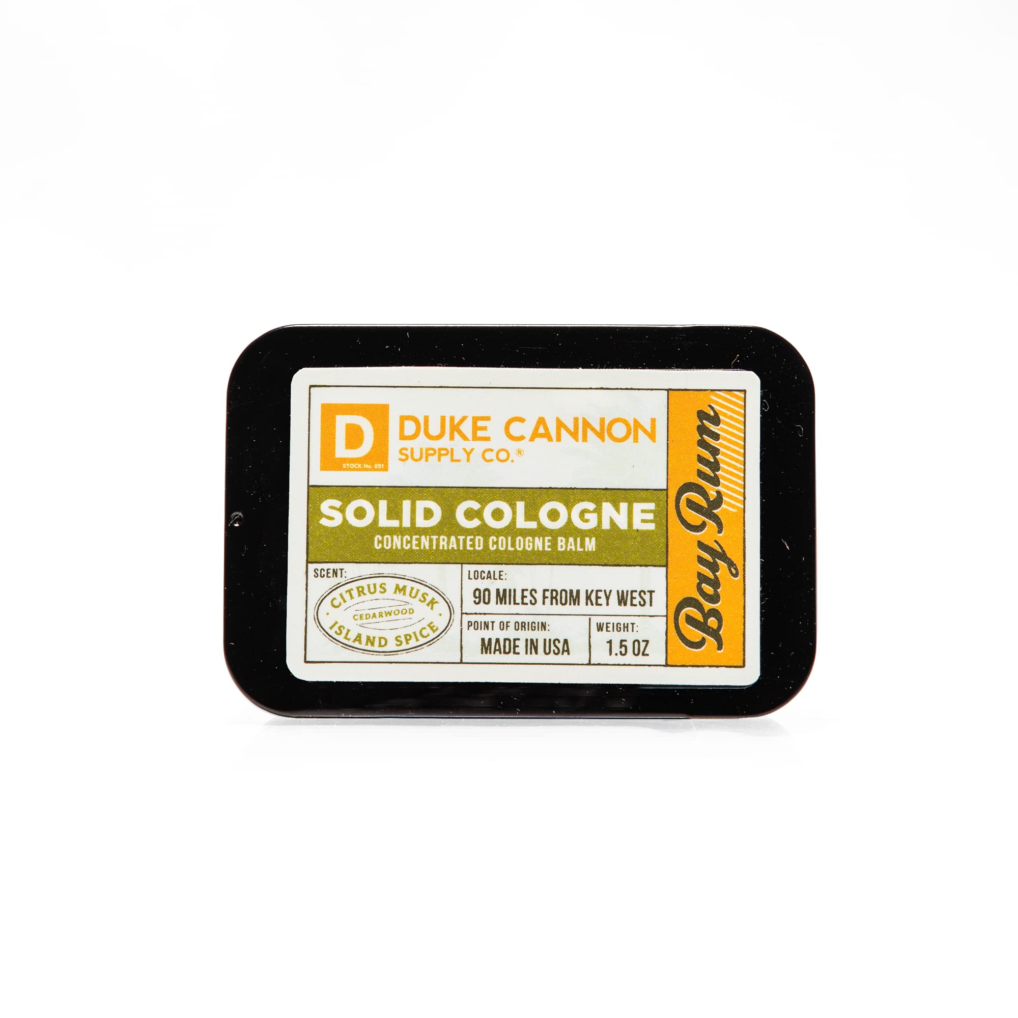 Duke Cannon Supply Co. Bay Rum in a gym bag ready for refresh.