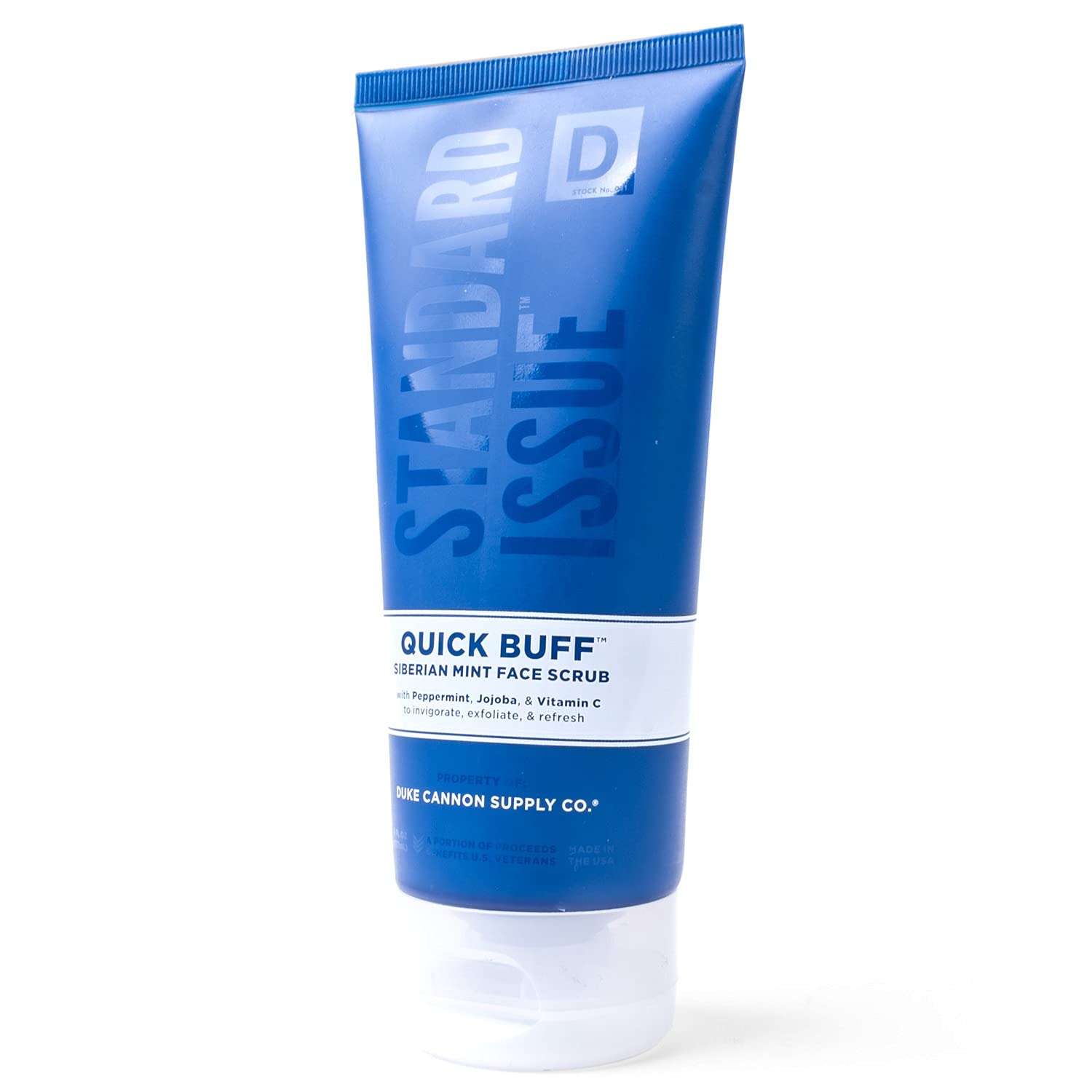 Duke Cannon Standard Issue Siberian Mint face scrub texture closeup for exfoliation and invigorating scent
