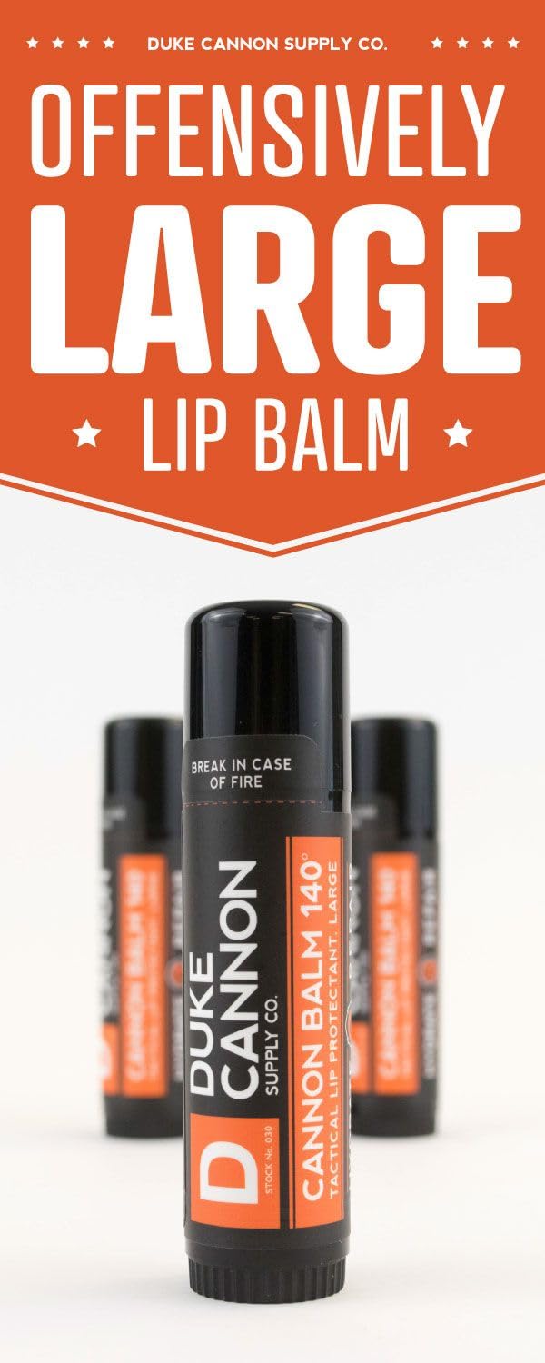 Duke Cannon lip protectant tube ready for rugged work environments.