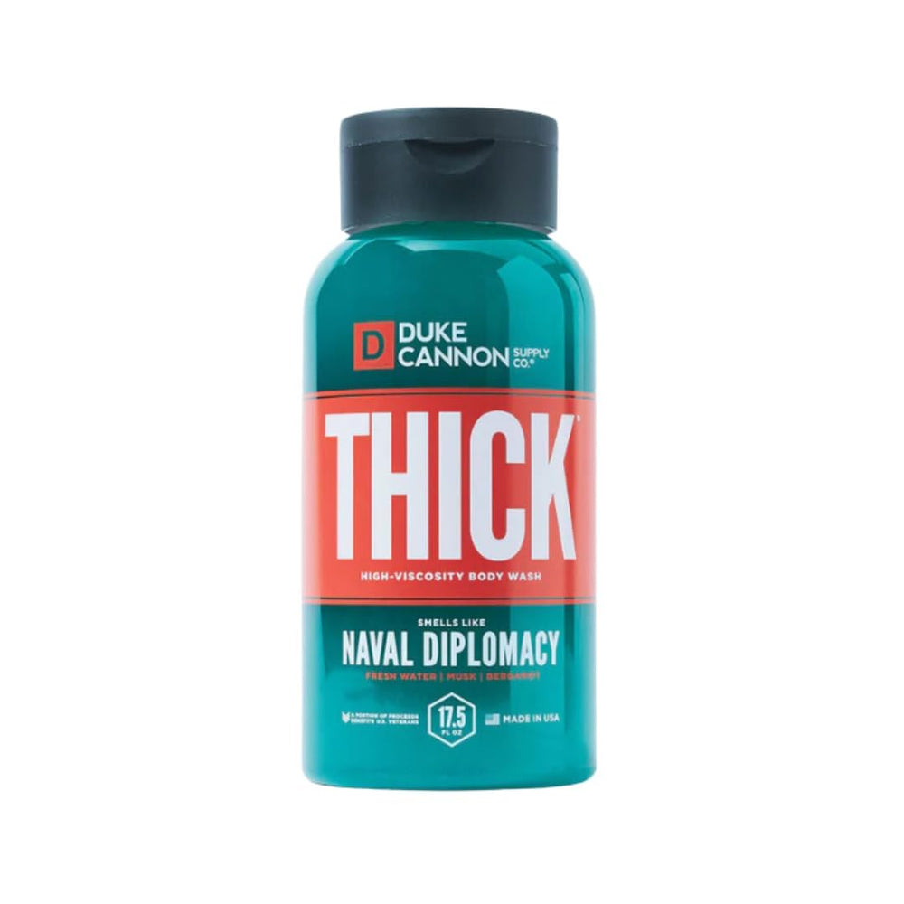 Duke Cannon THICK Naval Diplomacy 3-pack packaging for easy stocking and savings.