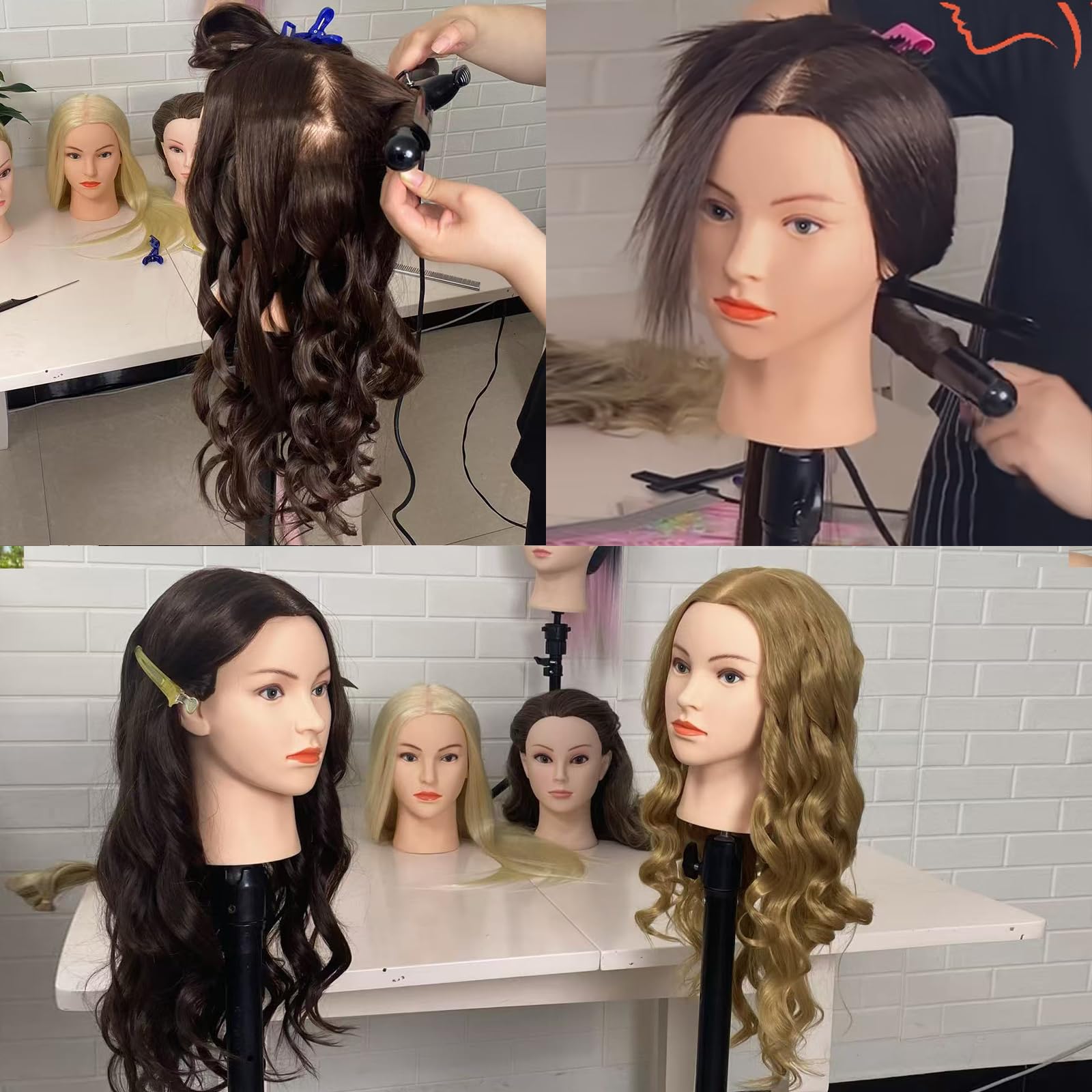 Dukorin mannequin head includes hair-styling accessories for complete practice sessions