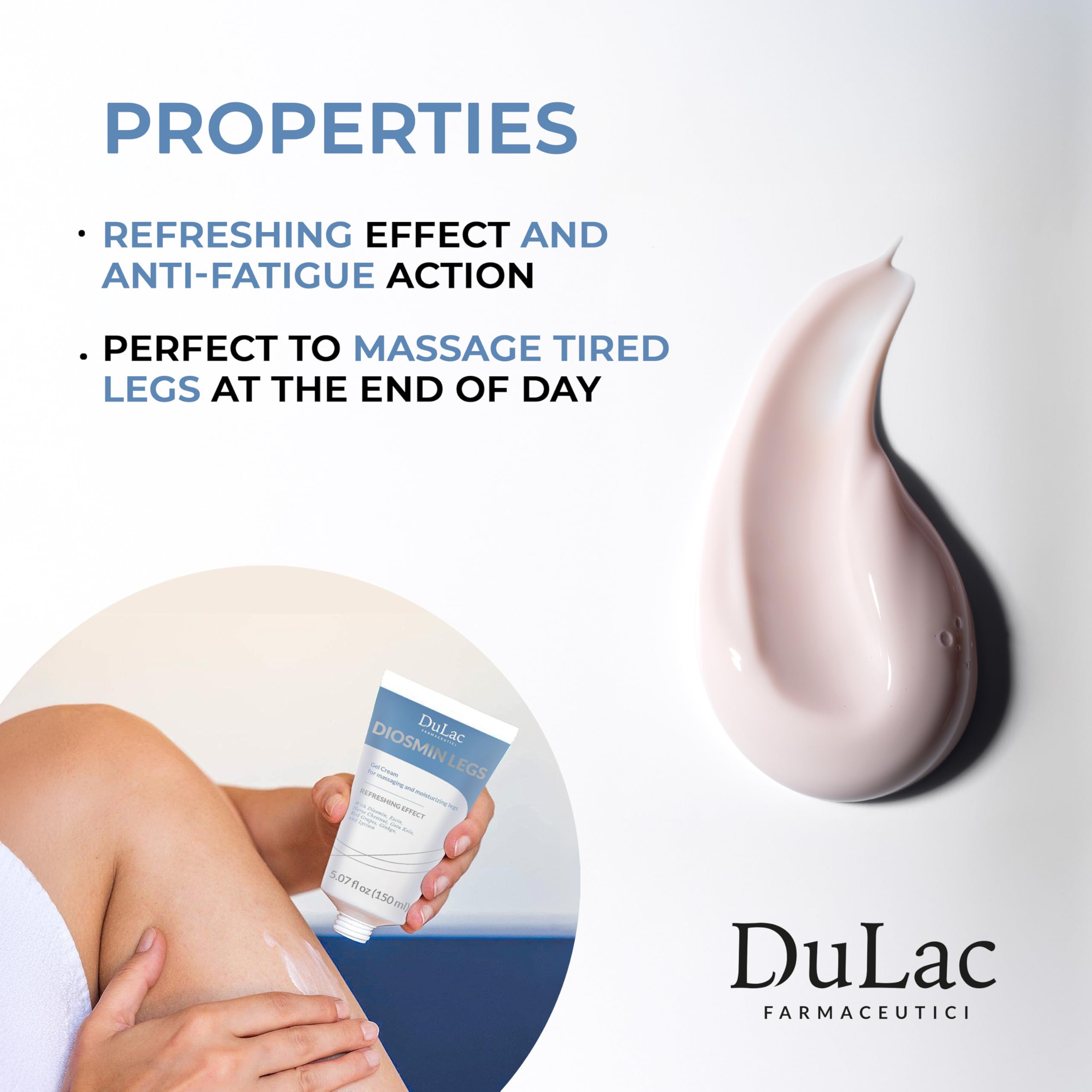 DULÀC Diosmin Legs Gel menthol cooling on skin after application