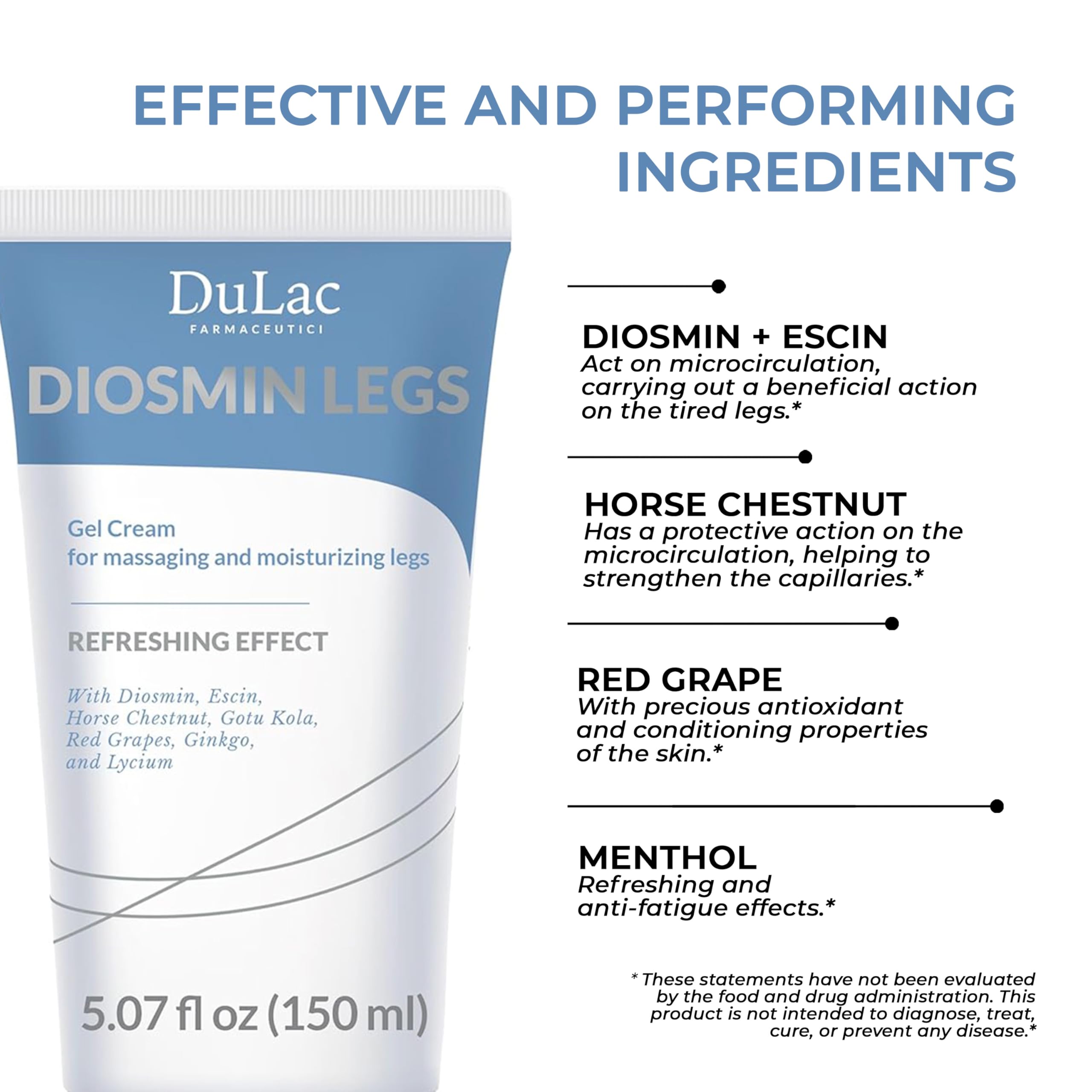 DULÀC Diosmin Legs Gel texture closeup highlighting creamy gel swirl for soothing feel