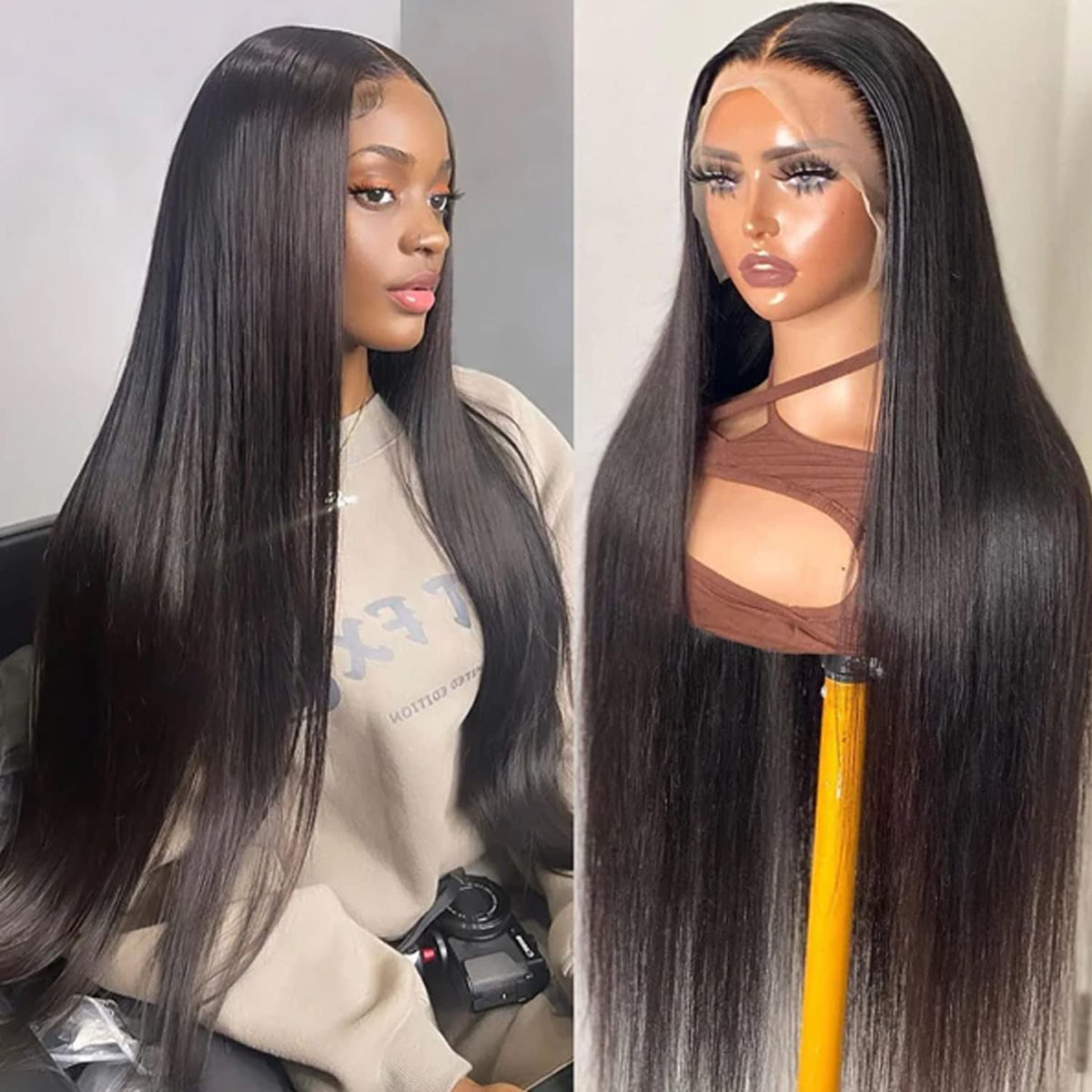 DULOVE lace-front wig 13x4 straight 24inch for natural parting and full volume.