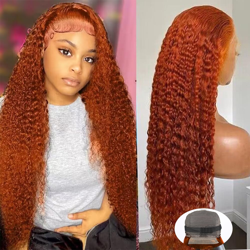 DULTEV Ginger Orange lace front wig with 13x4 HD lace for natural daily wear.