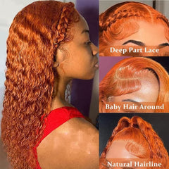 DULTEV Ginger Orange wig shows baby hairs for a seamless natural hairline.