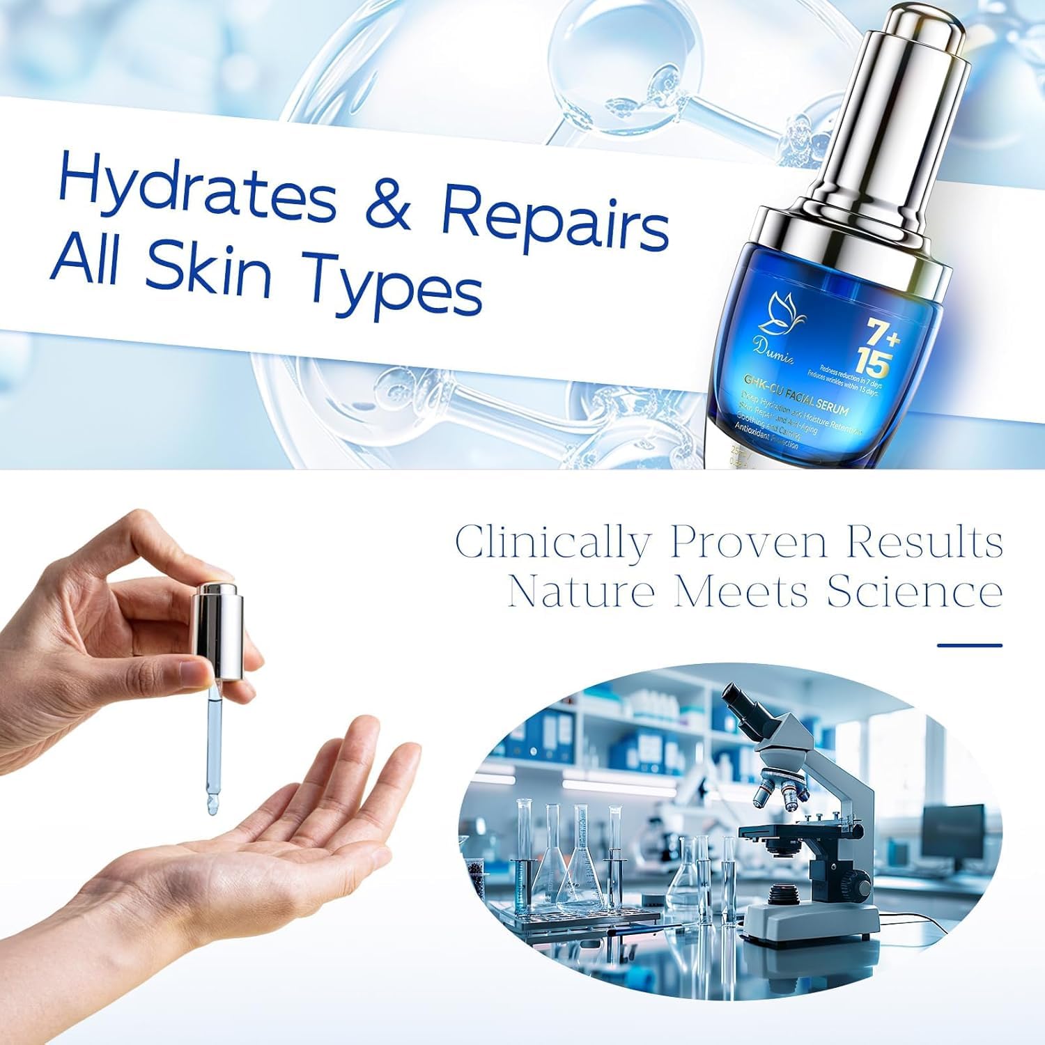 Dumie Copper Peptide Serum from Korea showcasing plant-based nourishment.