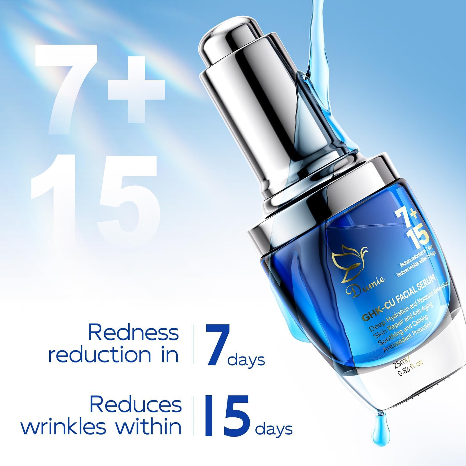 Dumie packaging highlighting GHK-Cu and EGF for skin renewal potential.
