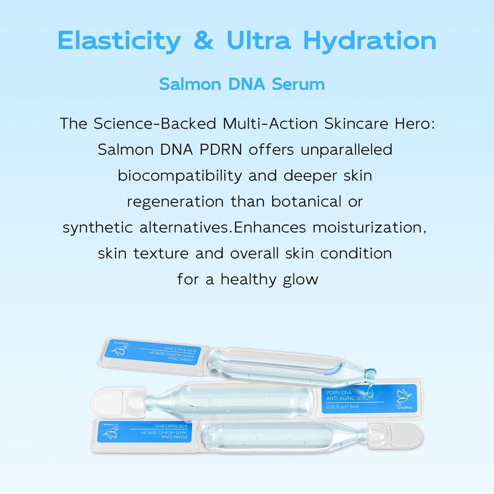 Dumie Salmon DNA Serum travel-friendly packaging shows convenient 1.5ml tubes.
