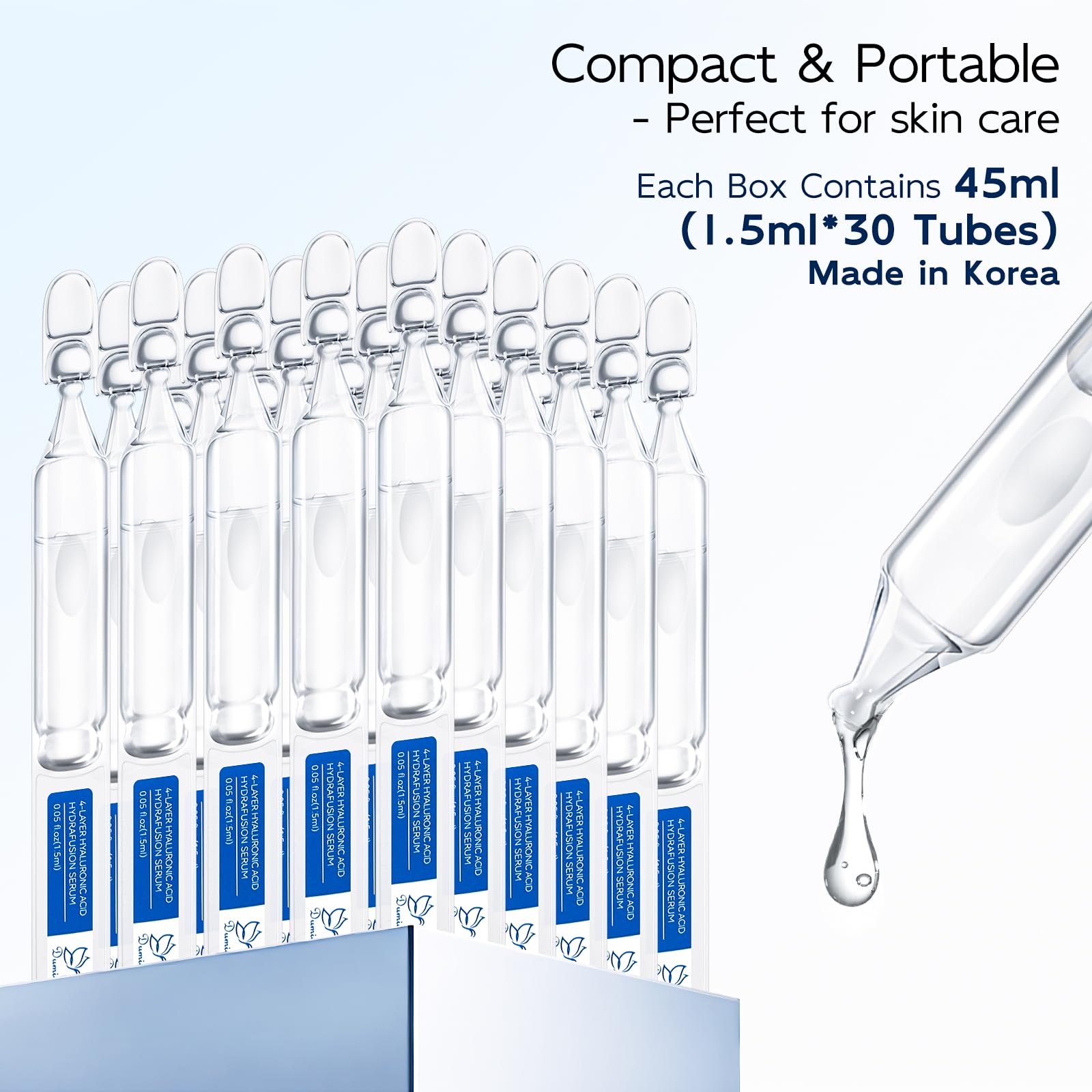 Dumie travel friendly packaging ready for on the go hydration