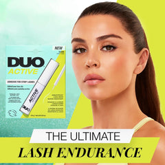 DUO Active Clear Eyelash Glue dries crystal-clear for a natural finish.