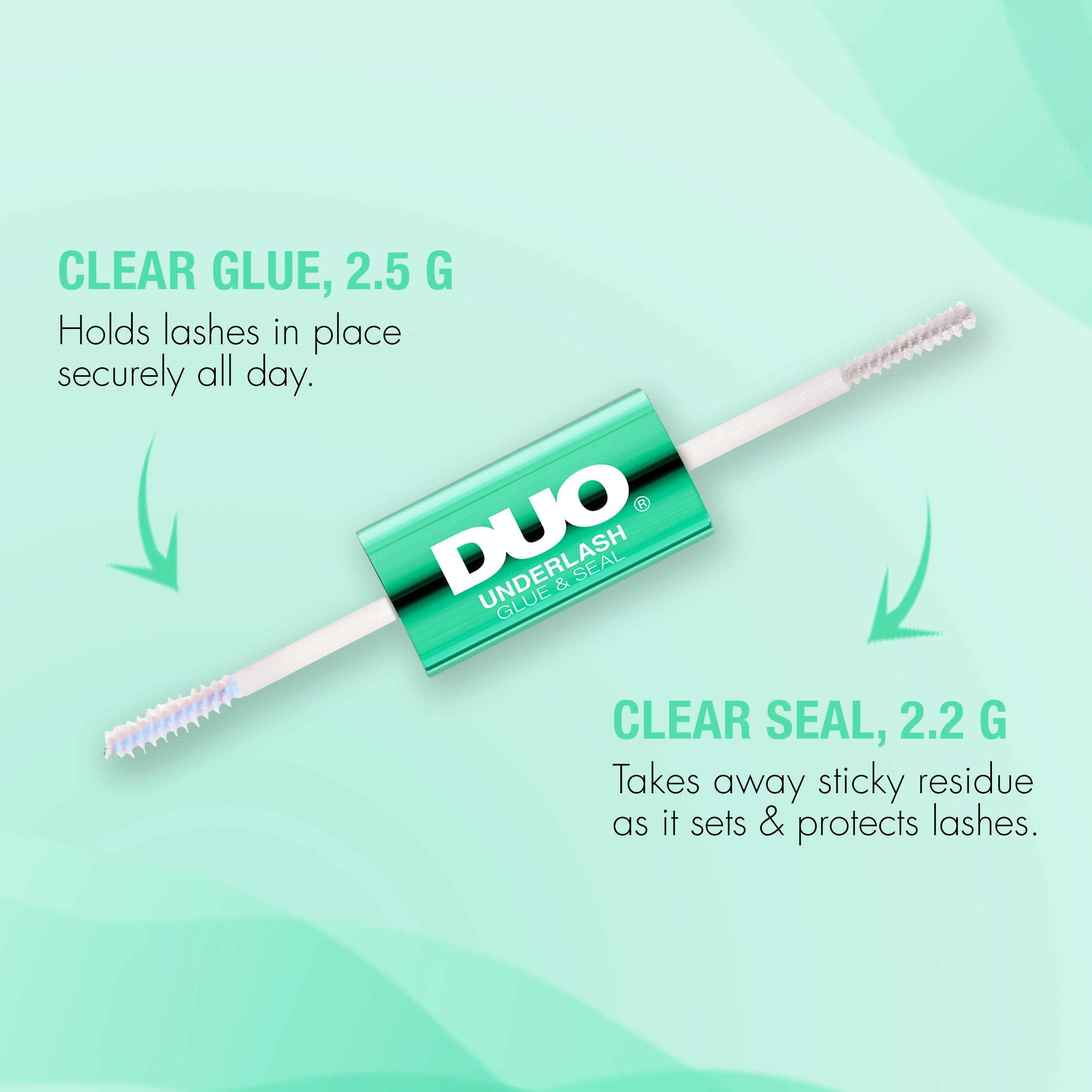 DUO Under Lash Glue & Seal on lashes delivering a natural, seamless look.
