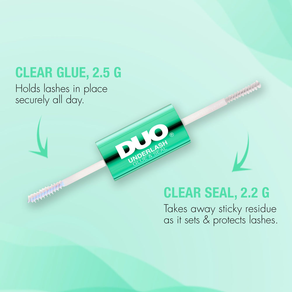 DUO Under Lash Glue & Seal on lashes delivering a natural, seamless look.