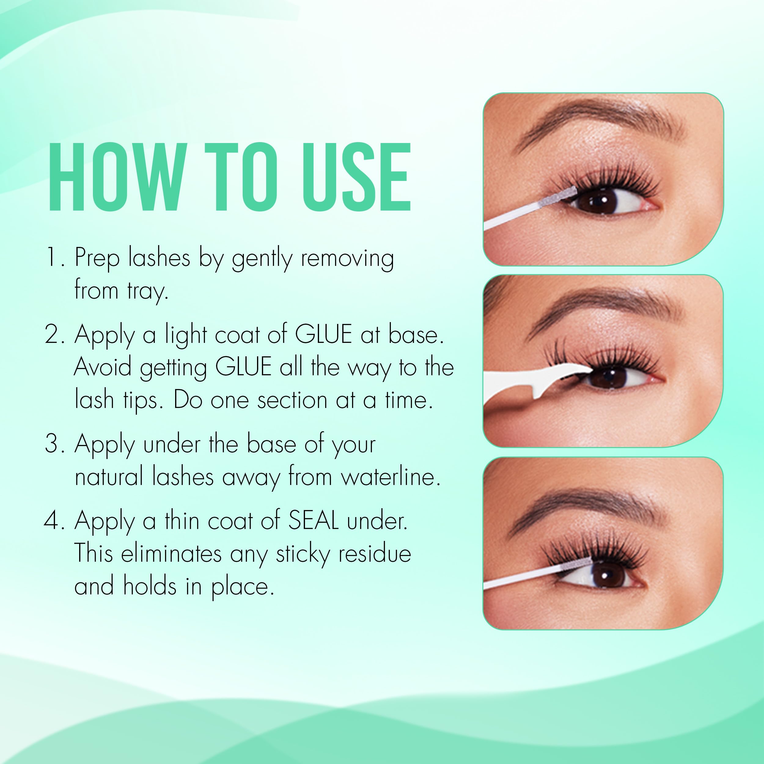 DUO waterproof seal in action helps lashes stay put in humidity.