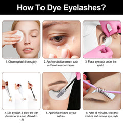 Duoffanny Lash Color Kit application steps demonstrating quick DIY color