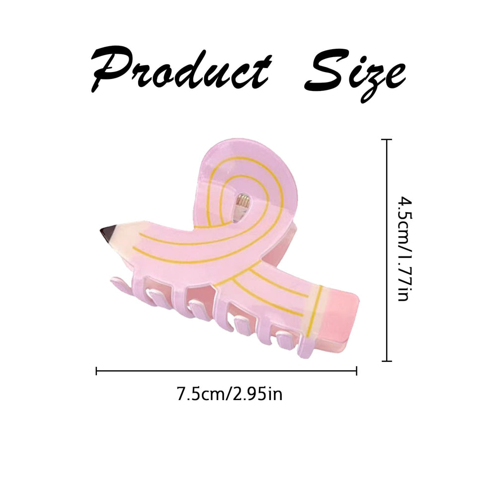 DUOJINSANXI pink pencil hair clip in hand for cute teacher gift