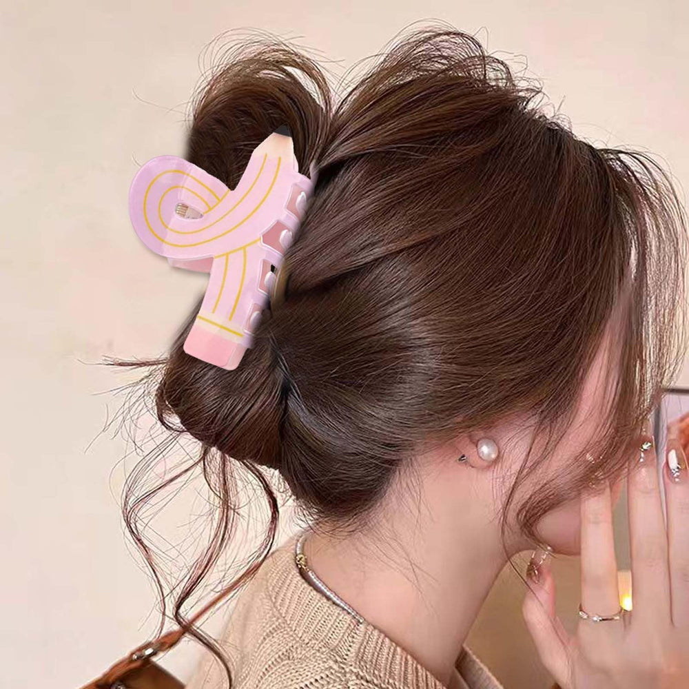 DUOJINSANXI pencil clip with various hairstyles on straight hair