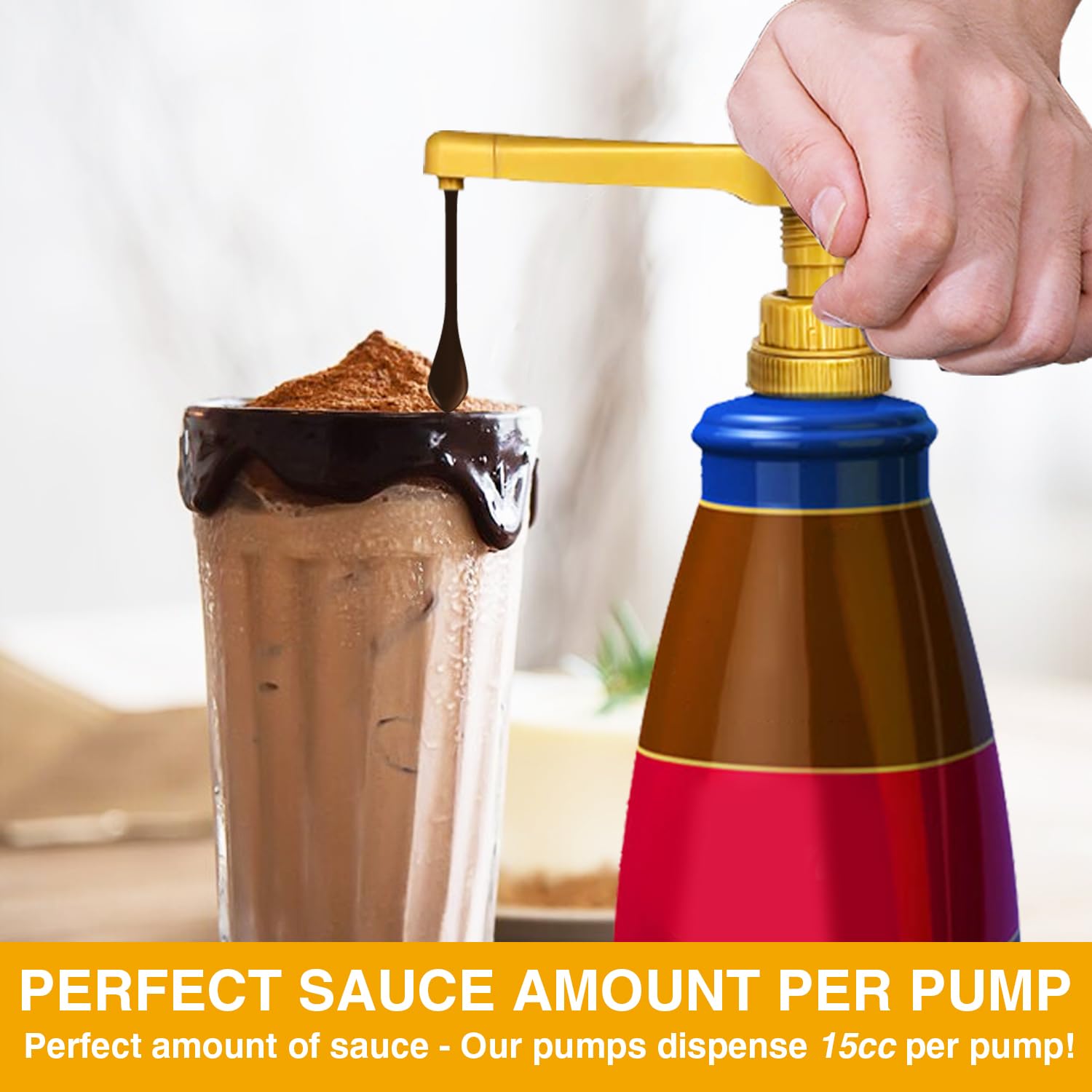 Close-up showing 15cc per pump portion control