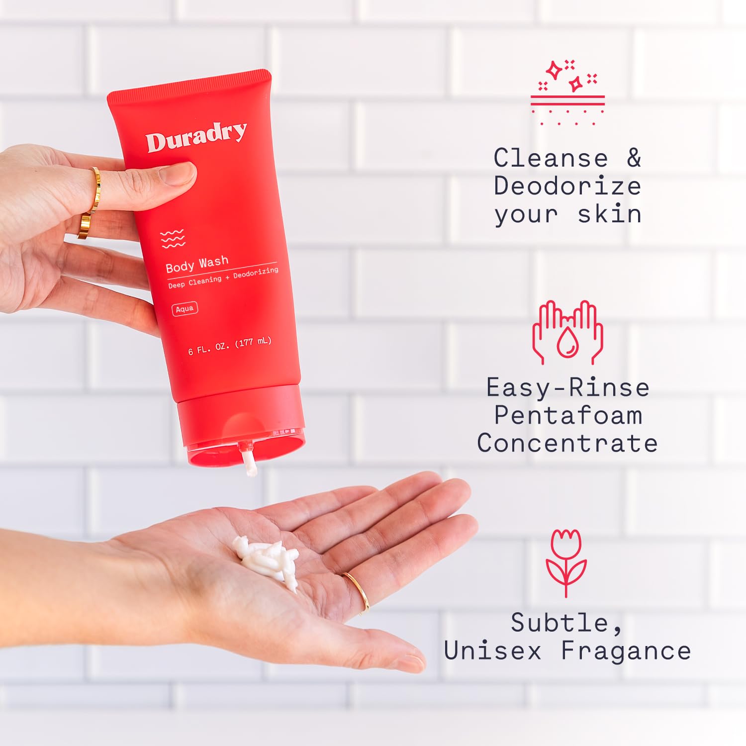 Duradry all-day-odor-protection demonstrates long-lasting freshness visual.