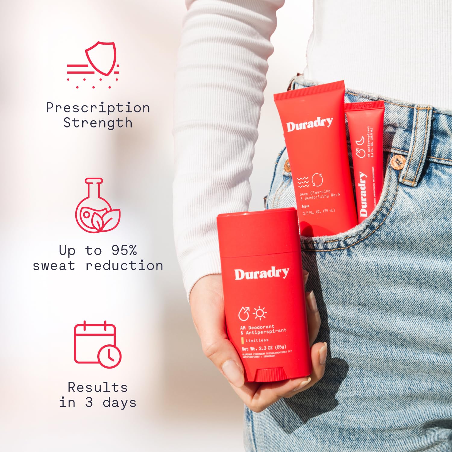Duradry Barca sweat-minimizing gel for overnight protection and daytime dryness