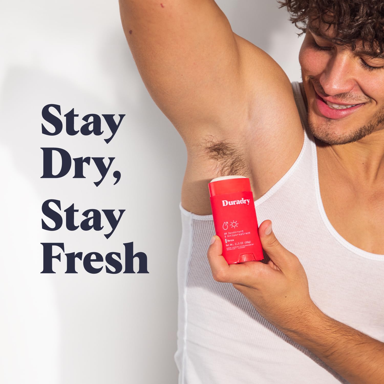 Duradry Clear Sky packaging highlights travel-friendly size.