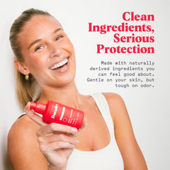 Duradry clear, residue-free spray demonstrated drying quickly on skin.