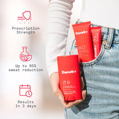Duradry sweat-minimizing gel overnight use promotes dry mornings