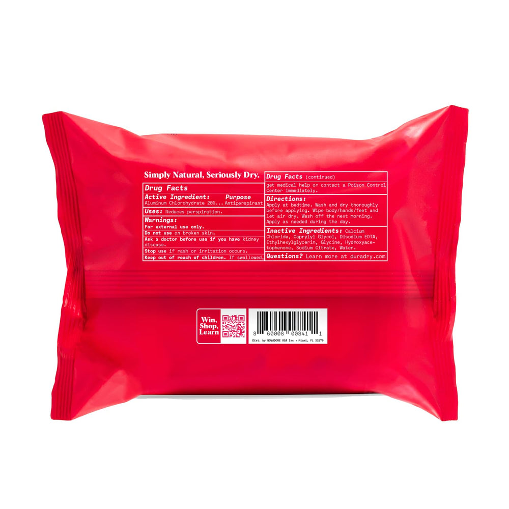 Duradry unscented label communicates fragrance-free formula for sensitive skin.