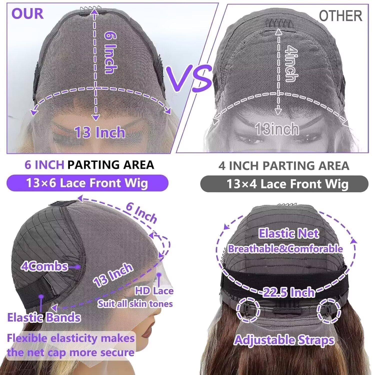 Durgio Ombre Highlight 13x6 wig transparent lace melts with skin tone