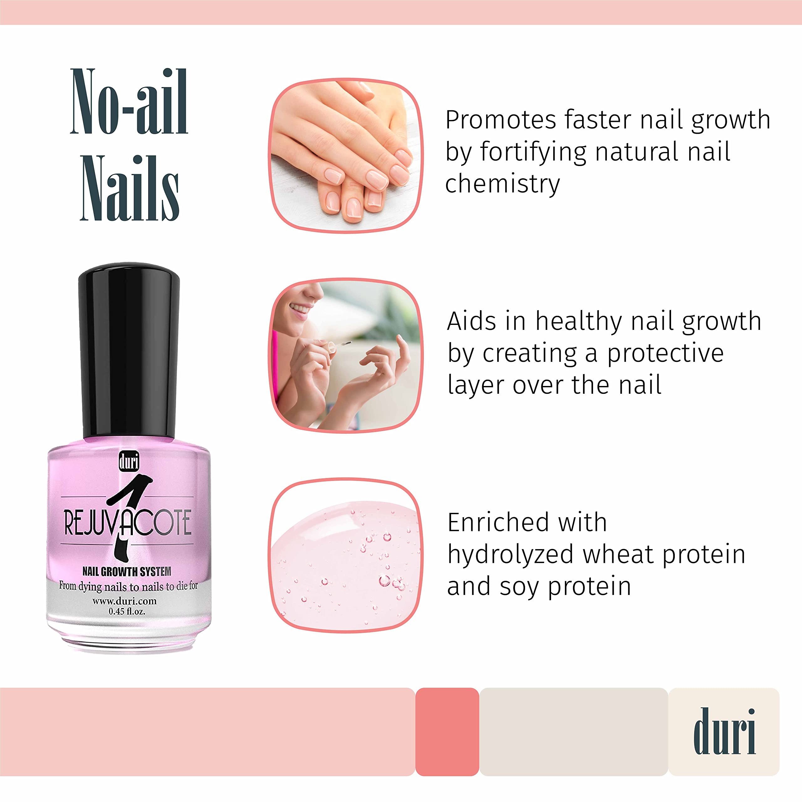 duri Rejuvacote 1 base coat application for smoother nail surface