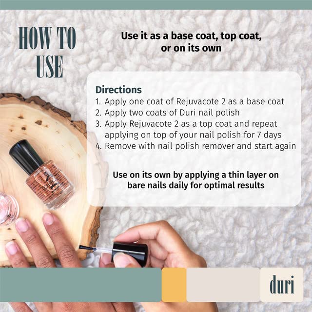 Duri Rejuvacote 2 Sensitive top coat application emphasizes protection and moisture