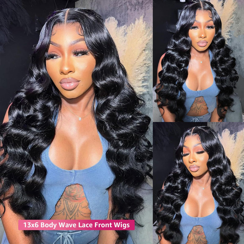 Durita 200-density body wave wig demonstrates voluminous full texture
