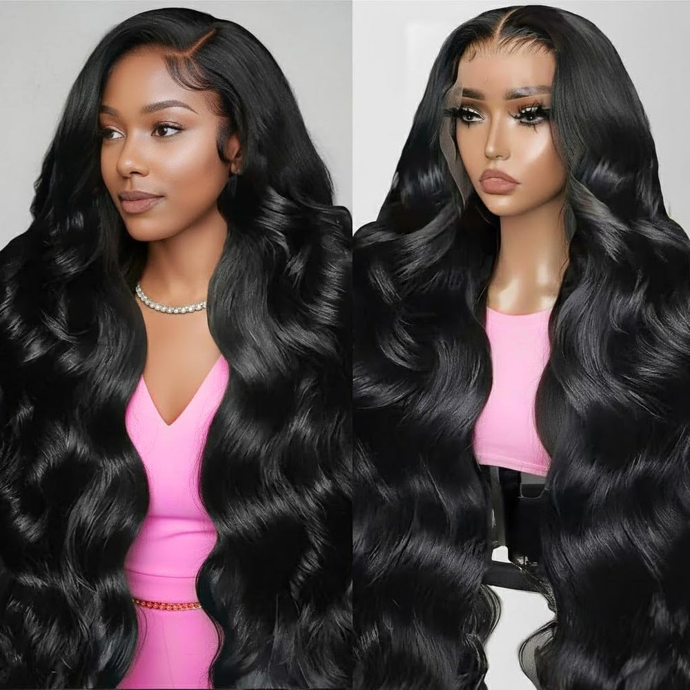 Durita 30-inch body wave HD lace-front wig shown for natural daily wear appeal