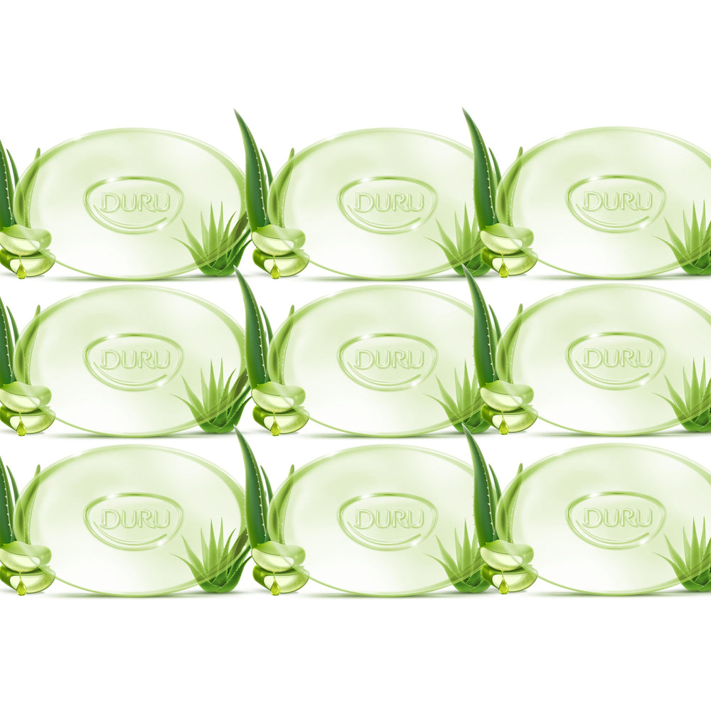 Duru Aloe Vera Glycerin Bar Soap texture closeup highlights soothing moisture.