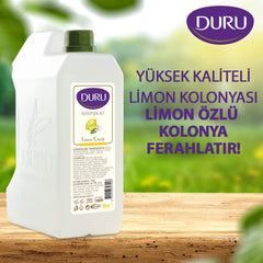 Duru Cologne Lemon long-lasting scent visual highlights lasting impression after a spritz.