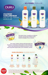 Duru Cologne Lemon spray feature demonstrates easy, even application for quick refresh.