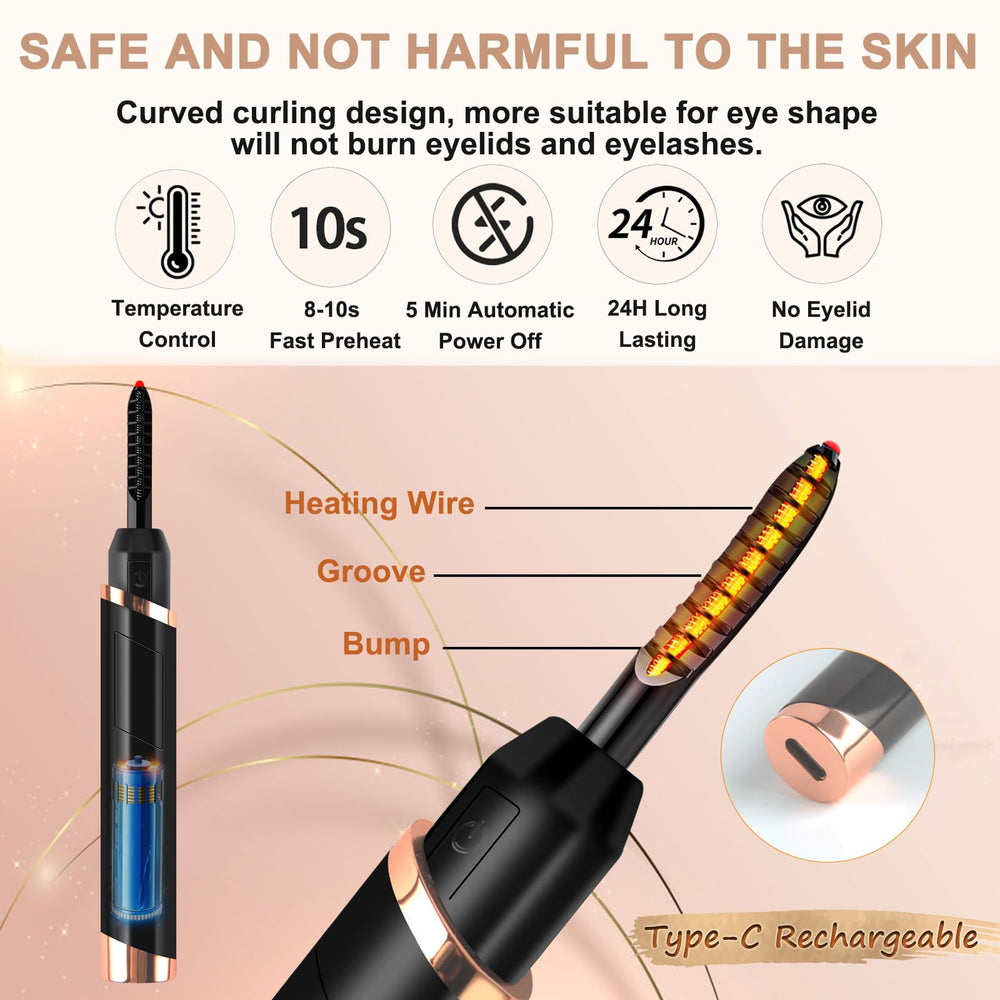 Dust2Oasis Type-C rechargeable lash curler convenient for travel.