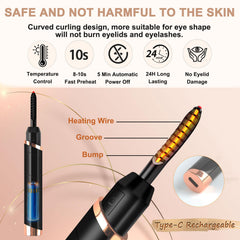 Dust2Oasis Type-C rechargeable lash curler convenient for travel.