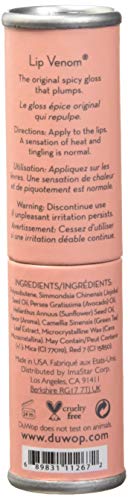 DuWop Lip Venom gloss adds shiny, rosy pout.