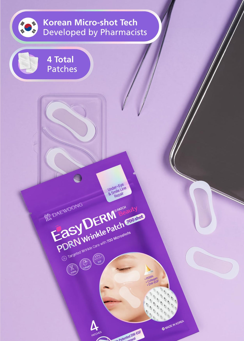 DWEasyDerm PDRN Patch texture close-up shows delicate yet effective film.