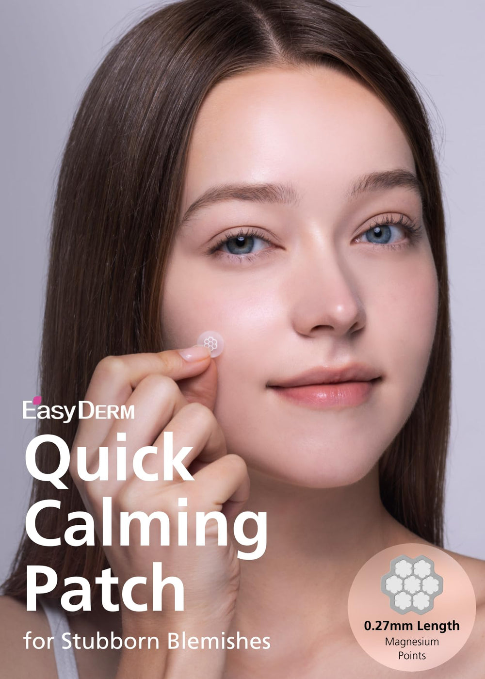 DWEasyDerm hydrocolloid patch adheres securely on uneven skin for pimple care.