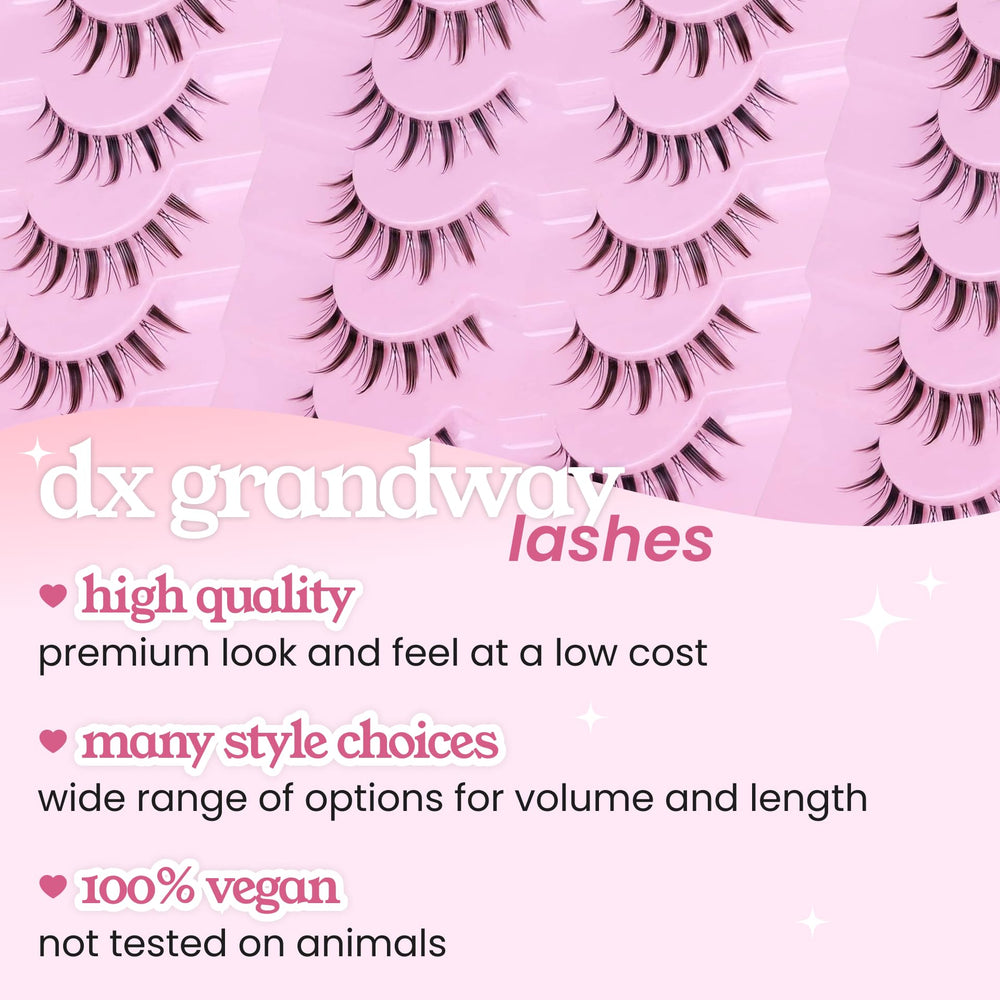 DX Grandway LK02 3D volume lashes—manga-inspired flutter