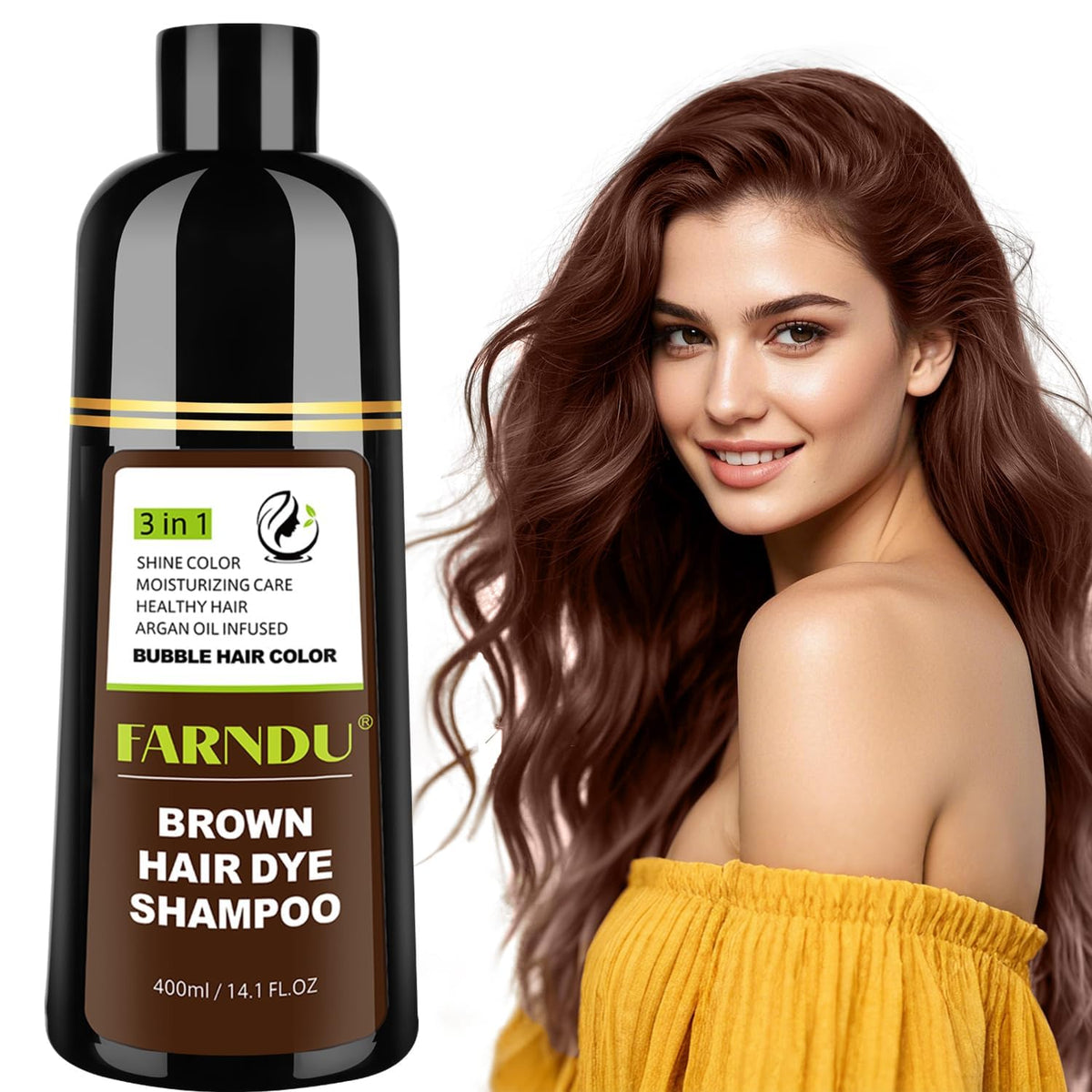 DYEING 221 BC FARNDU chestnut brown shampoo bottle offers salon-ready color at home.