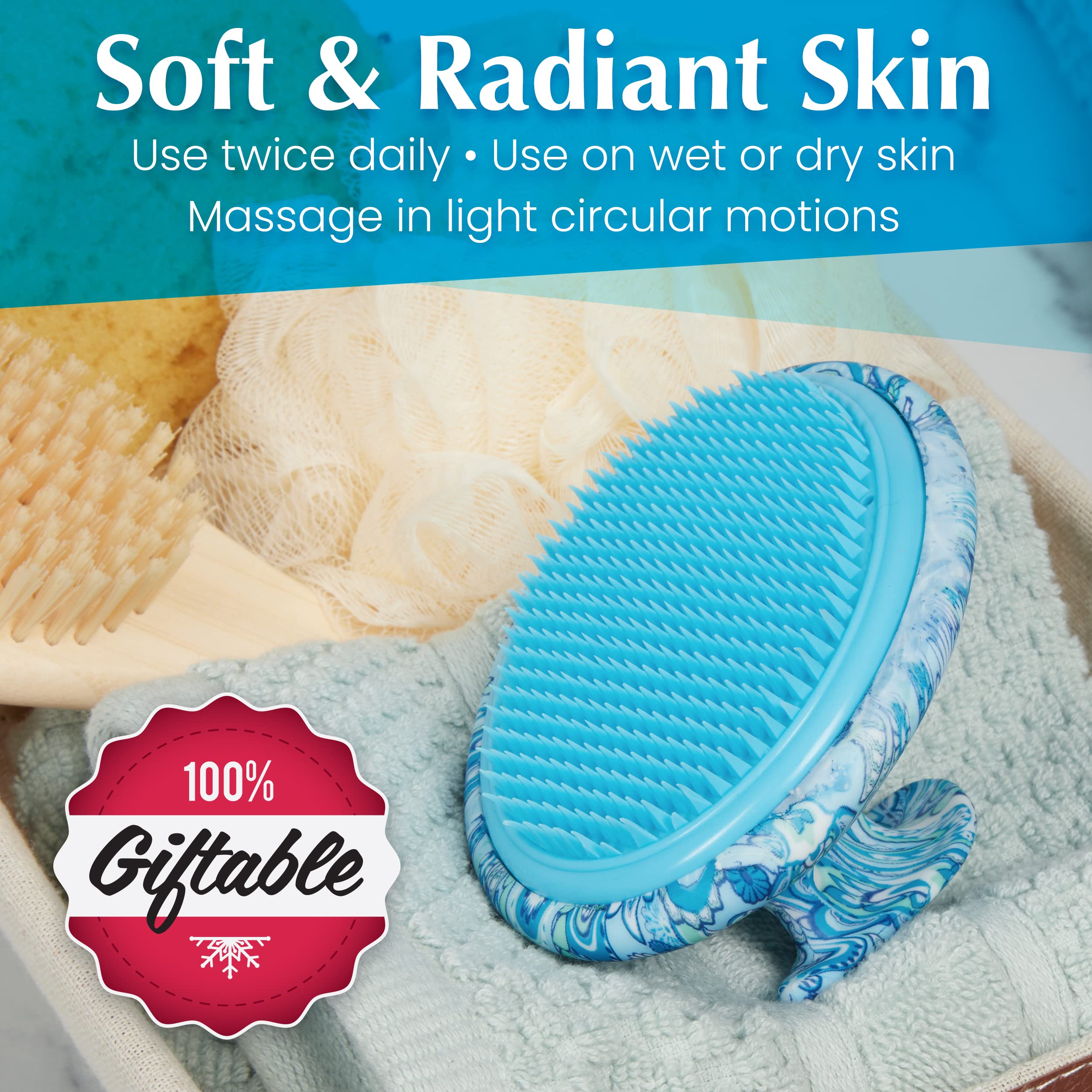 Dylonic Body Brush enabling full-body-use on legs, arms, bikini line, and armpits.