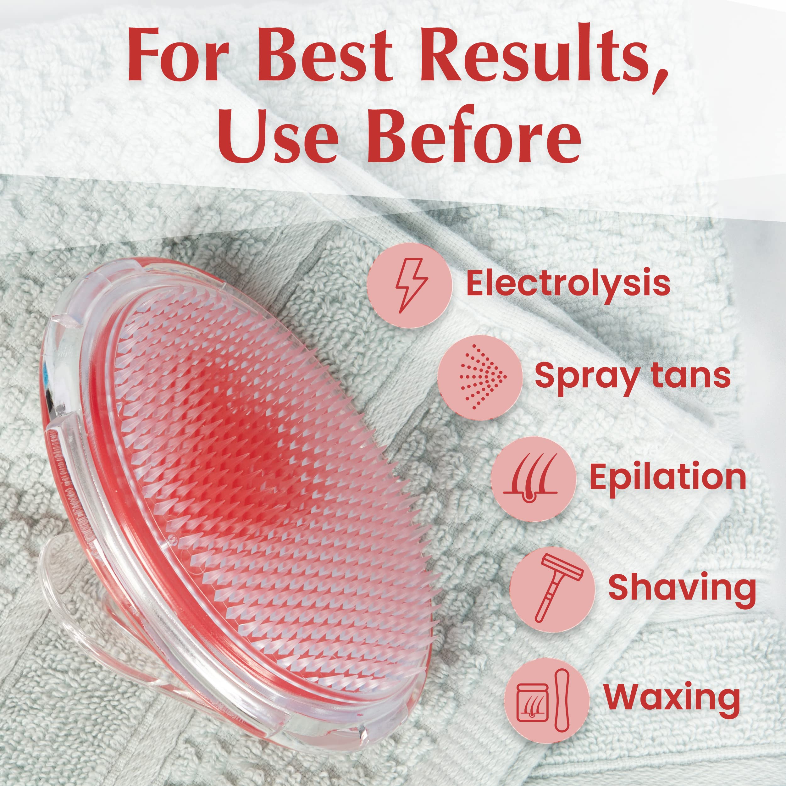 Dylonic body scrubber in shower highlights multipurpose use on skin.